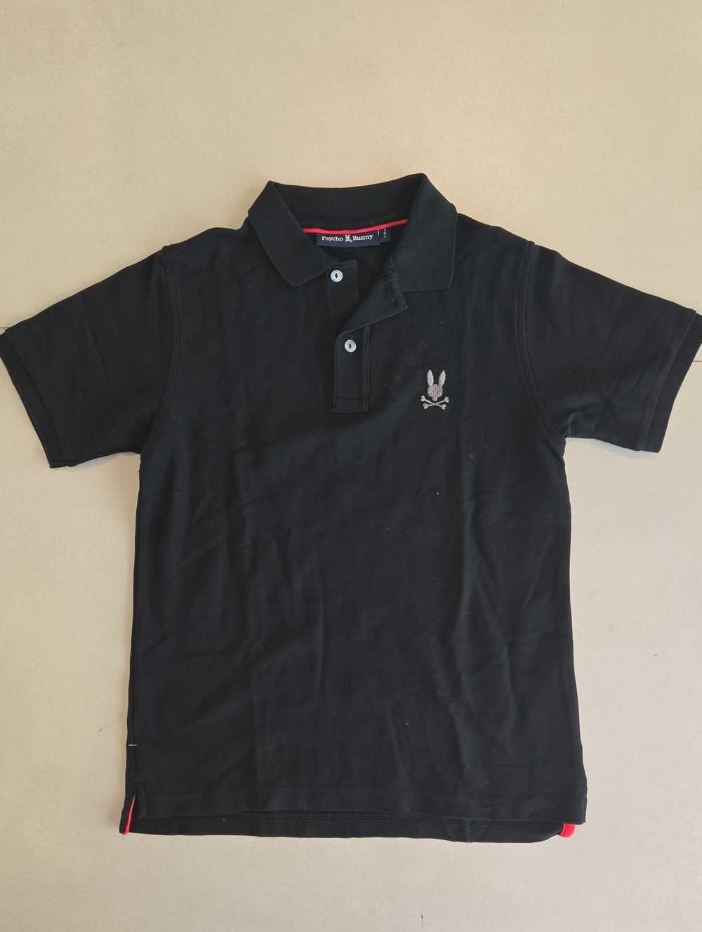 Psycho Bunny Kids Classic Pique Polo Shirt In Black Size 14-16 (L)
